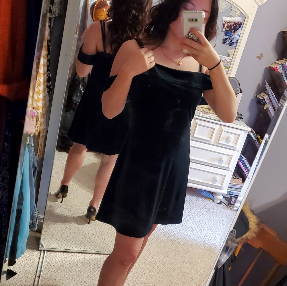 Green Velvet Mini Dress